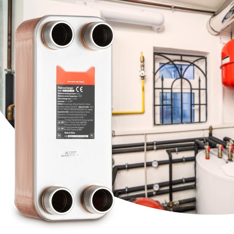 Juotettu levylämmönvaihdin ruostumatonta terästä 30 levyä lattialämmitykseen