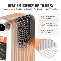 Juotettu levylämmönvaihdin 127x305 mm 80 levyä ruostumatonta terästä kuparijuotos