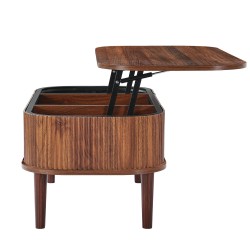 Nostettava ovaali sohvapöytä 1000 mm pähkinä massiivipuiset jalat piilotetuilla lokerolla