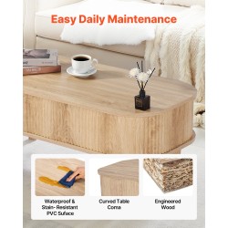 Nostokannellinen sohvapöytä 1000 mm soikea 3 piilotettua lokeroa MDF mänty tammi