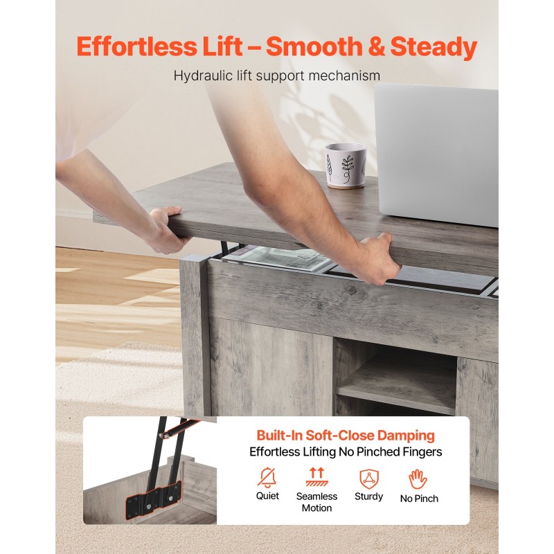 Nostokansipöytä lastulevy MDF 1000 mm rustiikkinen tammi säilytystilalla olohuoneeseen