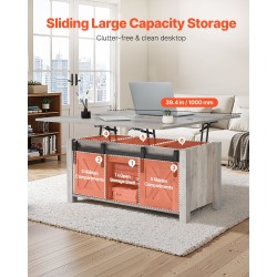 Nostokansipöytä lastulevy MDF 1000 mm rustiikkinen tammi säilytystilalla olohuoneeseen