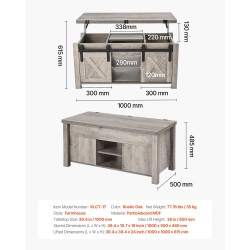 Nostokansipöytä lastulevy MDF 1000 mm rustiikkinen tammi säilytystilalla olohuoneeseen