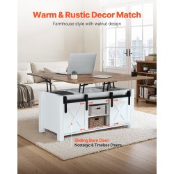 Nostokannellinen sohvapöytä 1000 mm lastulevy MDF piilotettu säilytyslokero valkoinen rustiikkiruskea