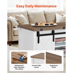 Nostokannellinen sohvapöytä 1000 mm lastulevy MDF piilotettu säilytyslokero valkoinen rustiikkiruskea