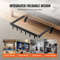 Lattialla seisova 5-paikkainen kitarateline rautaputkilla vaahtomuovipehmusteella kumipäällysteisellä jalustalla taitettava