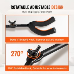 Seinäkiinnitteinen kitarateline viidelle kitaralle alumiinipaneelit vaahtomuovipehmuste akustisille sähkökitaroille ja bassolle