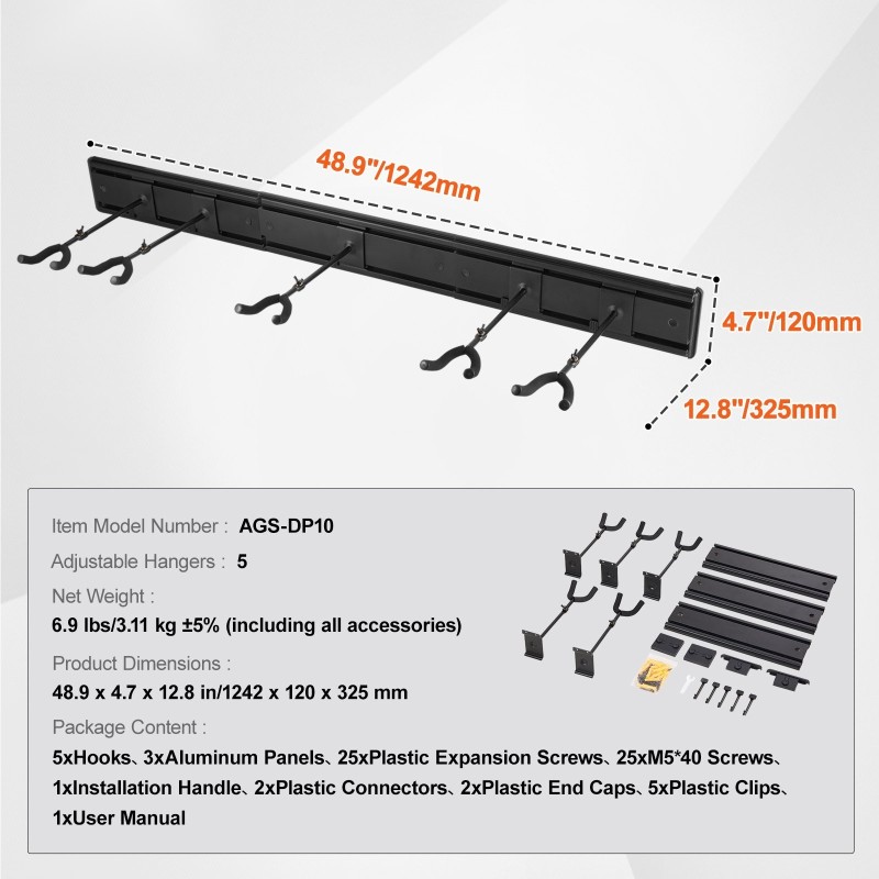 Seinäkiinnitteinen kitarateline viidelle kitaralle alumiinipaneelit vaahtomuovipehmuste akustisille sähkökitaroille ja bassolle