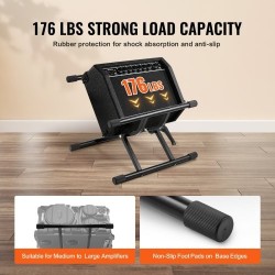 Kitaravahvistinteline teräsrakenteinen 79,83 kg kantokyky säädettävä 125–505 mm taittuva kumijalat