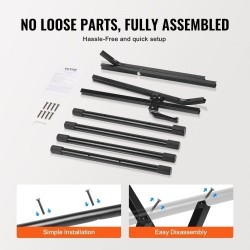 Kitaravahvistinteline teräsrakenteinen 79,83 kg kantokyky säädettävä 125–505 mm taittuva kumijalat