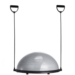 Puolipalloinen tasapainotraineri PVC 620x215 mm 300 kg harmaa vastuskuminauhat ja pumppu