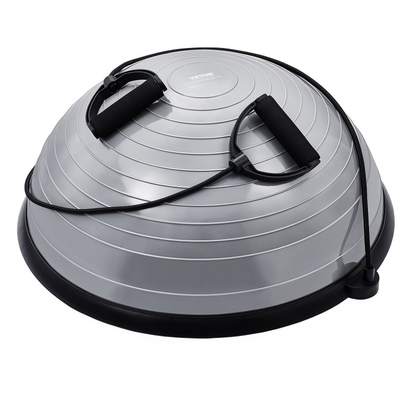 Puolipalloinen tasapainotraineri PVC 620x215 mm 300 kg harmaa vastuskuminauhat ja pumppu