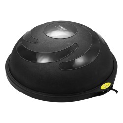 Puolikupolimallinen tasapainopallo PVC pinta 660 mm 680 kg musta vastusnauhoilla jalkapumpulla