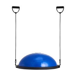 Puolipallomainen tasapainotraineri 66 cm 680 kg kantavuus vastuskuminauhat jalkapumppu sininen