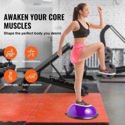 Puolipallo tasapainotraineri PVC 62 cm 300 kg kantavuus vastusnauhoilla jalkapumpulla