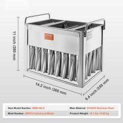 Sylinterimäiset mehujäämuotit 40 kappaletta elintarvikekelpoinen ruostumaton teräs sisältää 50 tikkua ja pussia