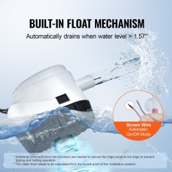 Pilssipumppu automaattinen kellukekytkin 12V ABS747 19 mm poistoliitäntä veneisiin