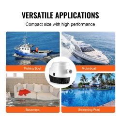 Pilssipumppu automaattinen kellukekytkin 12V ABS747 19 mm poistoliitäntä veneisiin