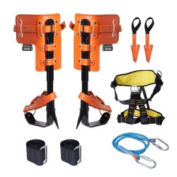 Puukiipeilykengät yksi pari seosteräsrunkoiset säädettävät remmit istumavaljaat turvaköysi