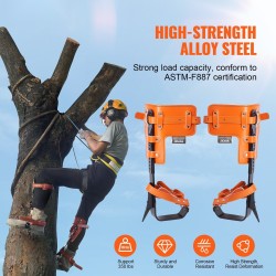 Puun kiipeilyraudat seosterästä 1 pari säädettävät hihnat piikkisuojilla 350 paunan kantavuus