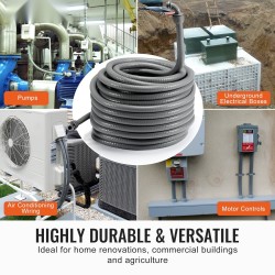 Taipuisa PVC-sähköputki 25,4 mm 30,5 m IP65 liittimillä