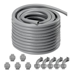 Taipuisa PVC-sähköputki 25,4 mm 30,5 m IP65 liittimillä