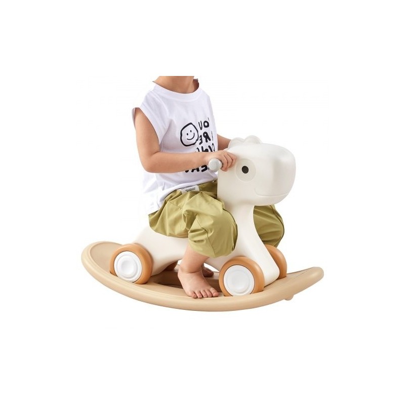 3-in-1-keinuhevonen HDPE-muovi 1–3-vuotiaille kantavuus 36 kg valkoinen yksisarvinen nelipyöräinen