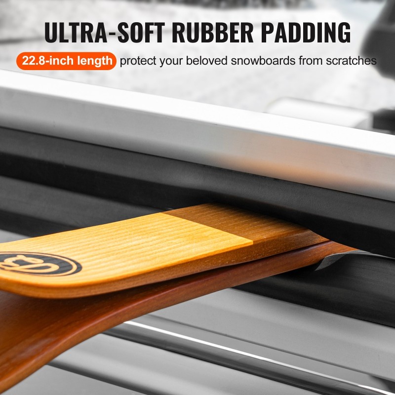 Kattoteline suksille ja lumilautoille alumiinia 80,5 cm 6 paria lukolla