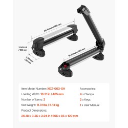 Alumiininen suksi- ja lumilautateline 2 kpl lukittava kumipehmusteilla sopii poikittaiskiskoihin