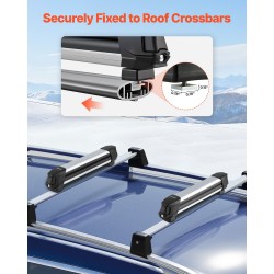 Alumiininen kattoteline suksille ja lumilaudoille auton katolle 4 paria tai 2 lautaa