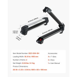 Alumiininen kattoteline suksille ja lumilaudoille auton katolle 4 paria tai 2 lautaa