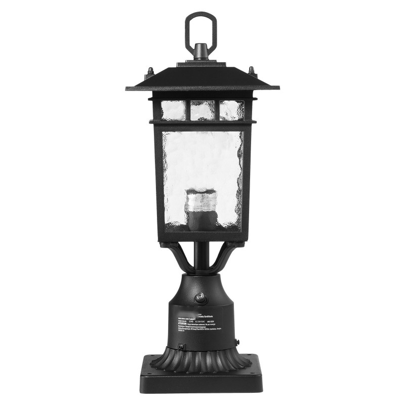 Ulkovalaisinpari pylvääseen alumiiniseos lasikupu 400 mm 2 kpl hämäräkytkin E27-kanta