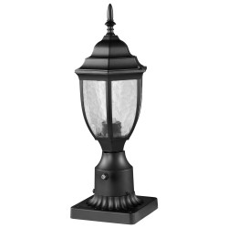 Ulkopylväsvalaisimet alumiiniseos lasikupu 390 mm 2 kpl hämäräkytkin säänkestävä