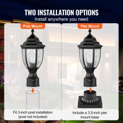 Ulkopylväsvalaisimet alumiiniseos lasikupu 390 mm 2 kpl hämäräkytkin säänkestävä