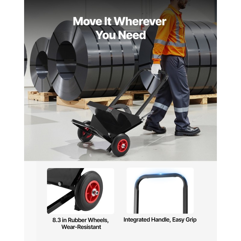 Rullakärry teräsvannenauhakeloille hiiliteräs kuusisataa millimetriä kumipyörillä työkalulaatikolla