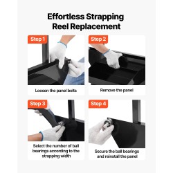 Rullakärry teräsvannenauhakeloille hiiliteräs kuusisataa millimetriä kumipyörillä työkalulaatikolla