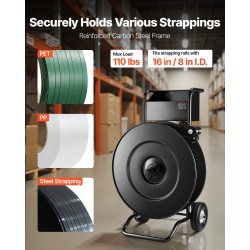 Sidontakärry PET PP teräsnauhoille Q235 hiiliteräsrunko 203 ja 406 mm rumpujarru työkalulaatikko