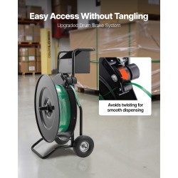 Sidontakärry PET PP teräsnauhoille Q235 hiiliteräsrunko 203 ja 406 mm rumpujarru työkalulaatikko