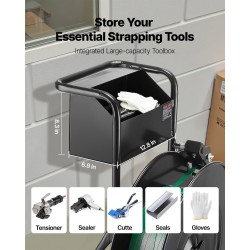 Sidontakärry PET PP teräsnauhoille Q235 hiiliteräsrunko 203 ja 406 mm rumpujarru työkalulaatikko