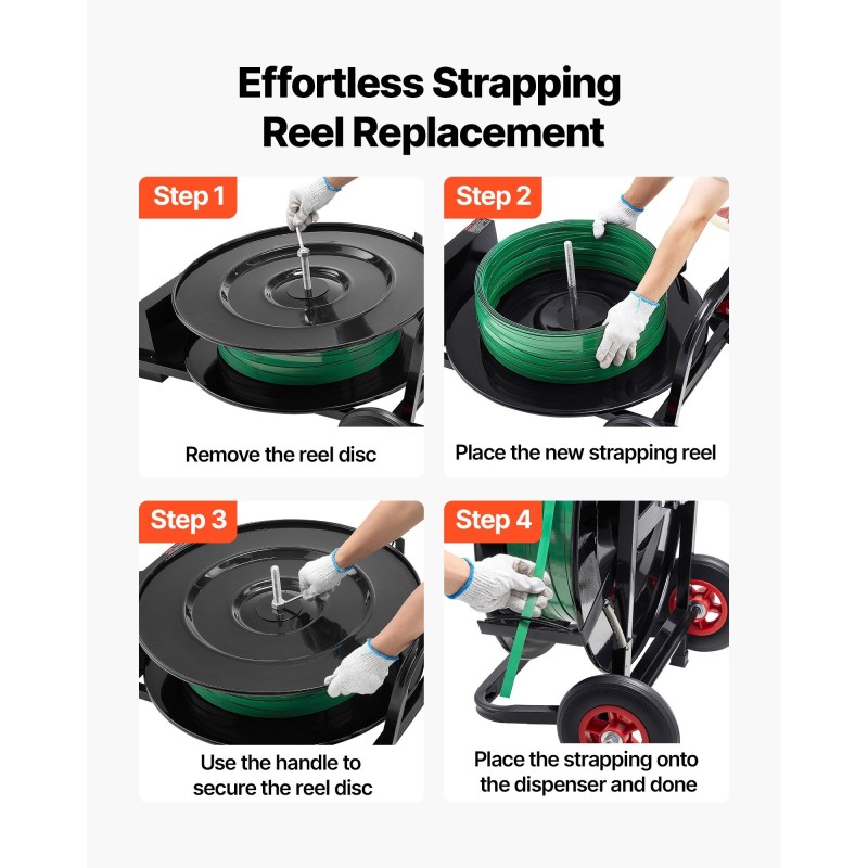 Sidontavanteiden rullateline Q235 hiiliteräs yhteensopiva PET PP polyesteri 203 ja 406 mm