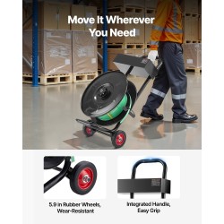 Hihnavetovaunu Q235-hiiliteräs 203 mm rullan sisähalkaisijalle PET PP polyesterinauhalle automaattisella jarrulla