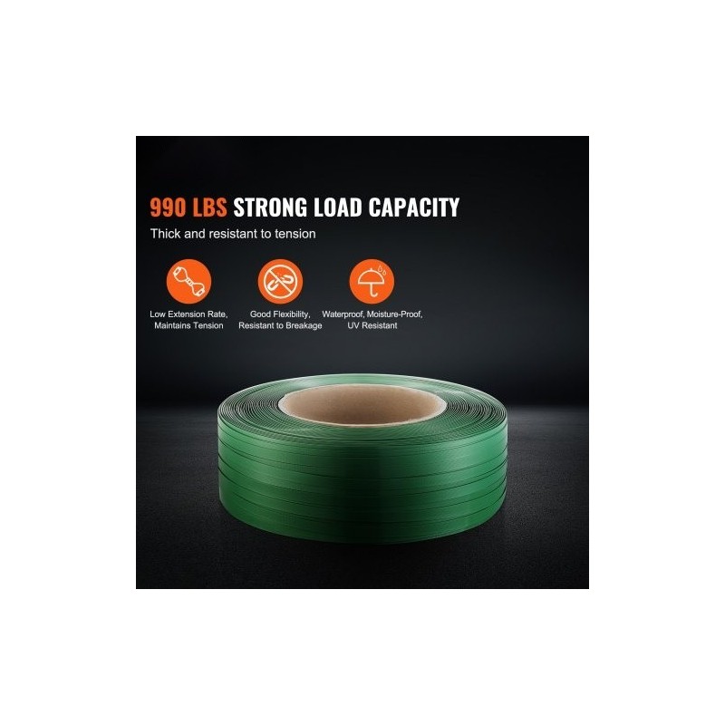 PET-vannenauharulla polyesteri 15,9 mm 0,8 mm 1200 m vihreä