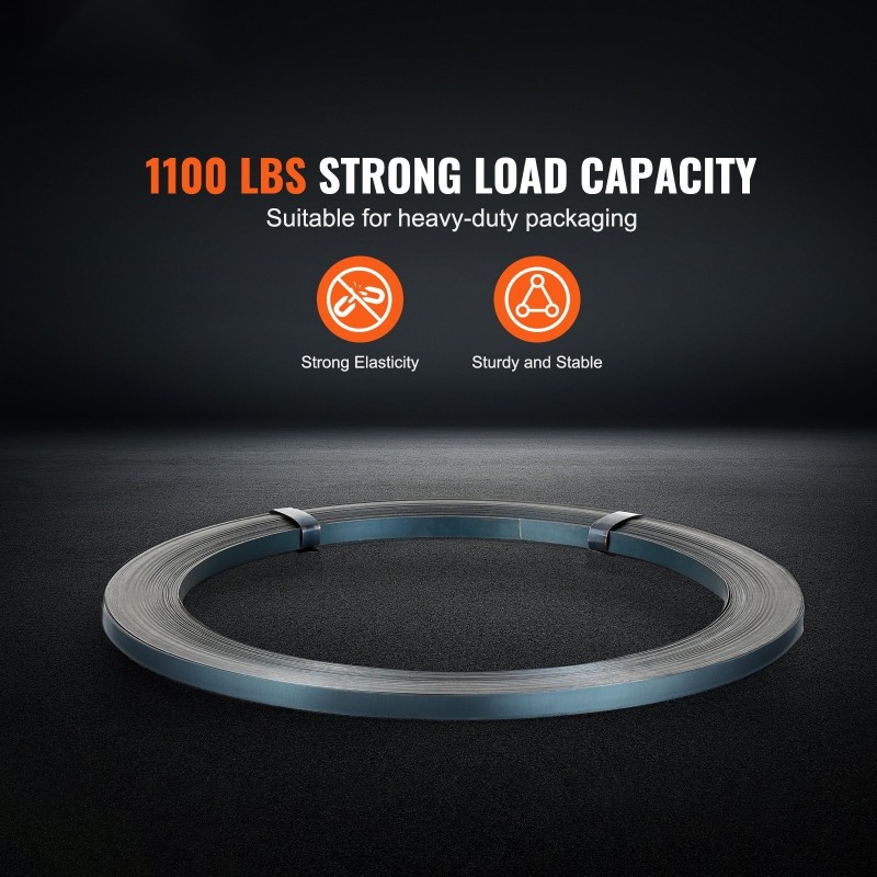 Teräsvannerulla 100 m 12,7 mm 0,4 mm 500 kg murtolujuus raskaaseen sidontaan