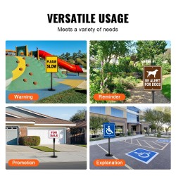 Siirrettävä kylttiteline galvanoitua terästä ja valurautaa kova muovijalusta pyörillä 1235 mm