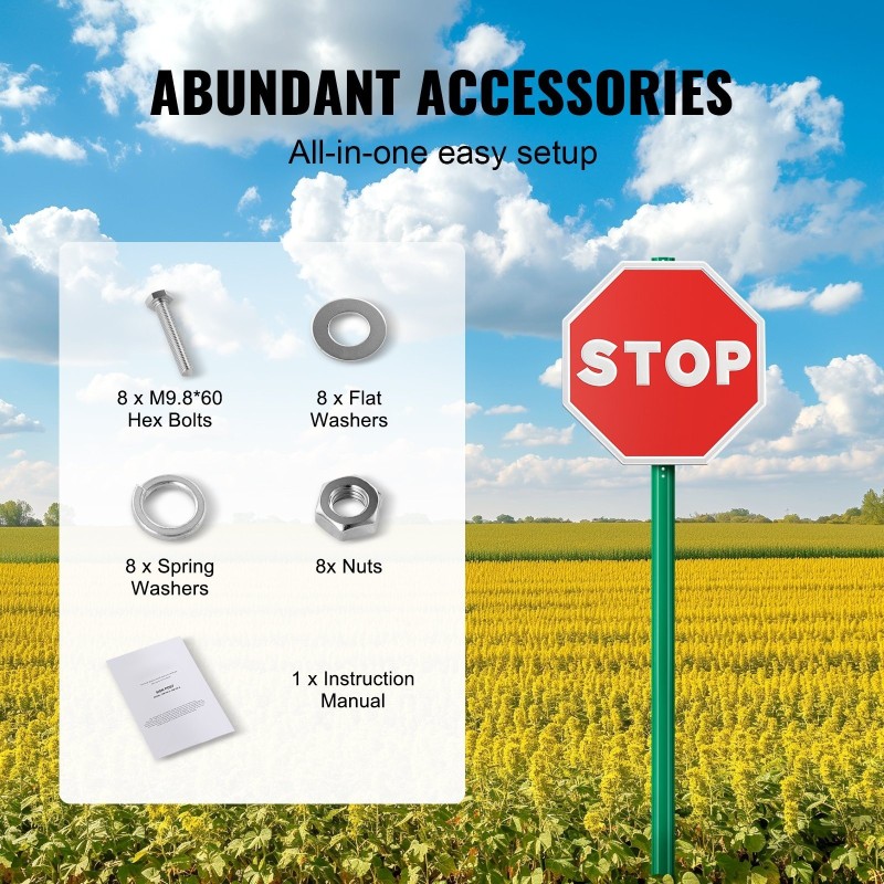 U-muotoinen galvanoitu teräskylttitolppa 2440 mm 4 kpl vihreä