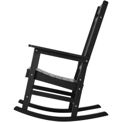 Ulkokeinuva tuoli korkeatiheyksinen polyeteeni korkea selkänoja musta kantavuus 181 kg 1 kpl