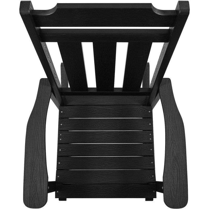 Ulkokeinuva tuoli korkeatiheyksinen polyeteeni korkea selkänoja musta kantavuus 181 kg 1 kpl