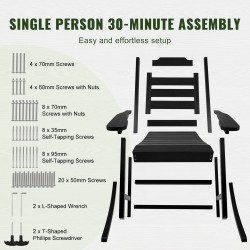 Ulkokeinutuolit 2 kpl korkeatiheyksinen polystyreeni korkea selkänoja sileät käsinojat kantavuus 181 kg