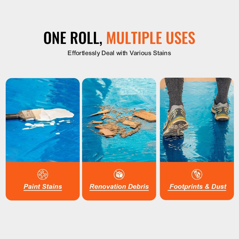 Lattiansuojakalvo polyeteeni 615 mm x 60,96 m itseliimautuva remonttiin sininen