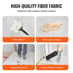 Lattia ja matonsuojakalvo polyesterikuitu polyeteeni liukuestopohjainen 1 m leveä 30,48 m rulla